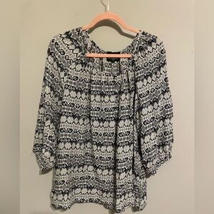 Cynthia‎ Rowley Patterned 3/4 Sleeve Blouse - 1xl